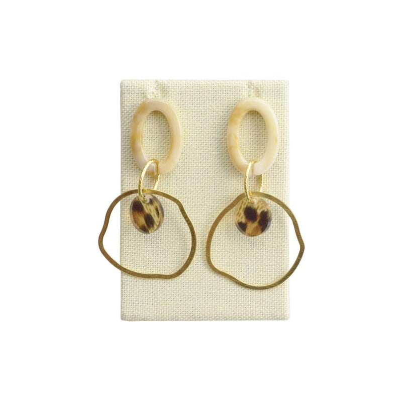 MOOCA 6 Pcs Set Linen Covered Earring Display Stand Jewelry Organizer Earring Display Holder Accessory Rack for Showcase, 2 1/4 W x 1 1/2 D x 3 1/2 H in, Linen - Image 3
